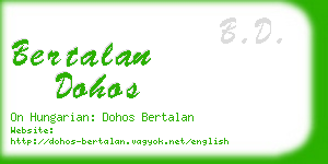 bertalan dohos business card